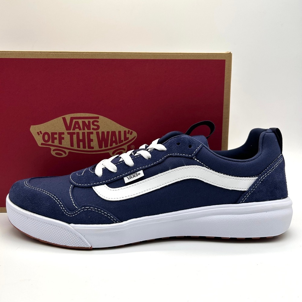 Vans Range EXP Shoes Mens 13 Deep Twilight Blue Suede Canvas Skate Sneakers